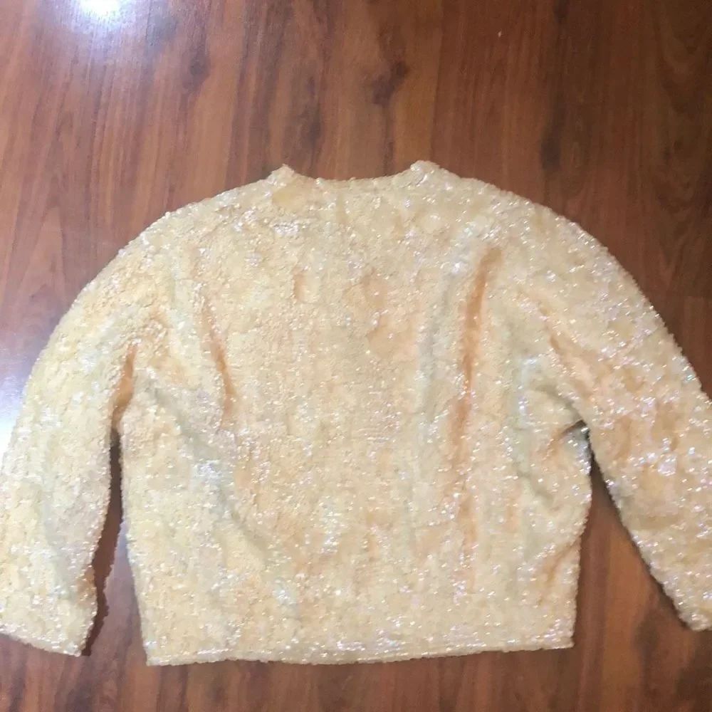 Vintage Hand made sequins 50s 60s sweater S